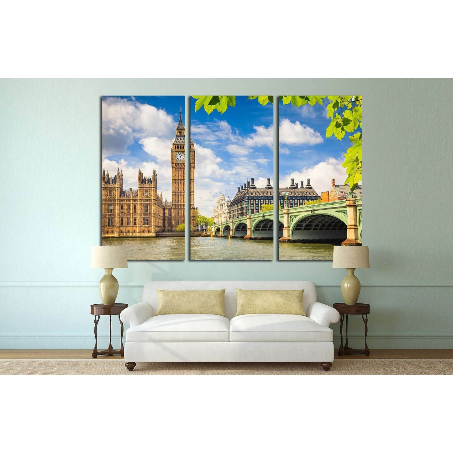 Big Ben at summer, London №561 Ready to Hang Canvas Print - Zellart Canvas Prints ALL_Products, s-561
