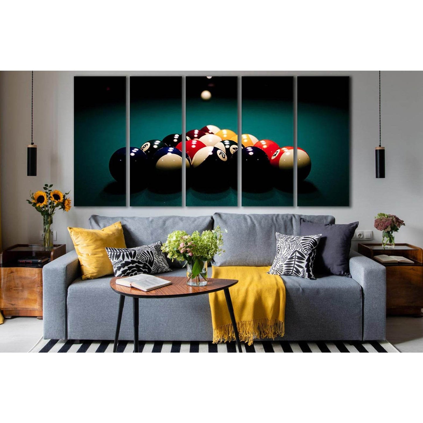 Billiard Balls Start Game №SL949 Ready to Hang Canvas Print - Zellart Canvas Prints 0new, ALL_Products, Sports & Motivation