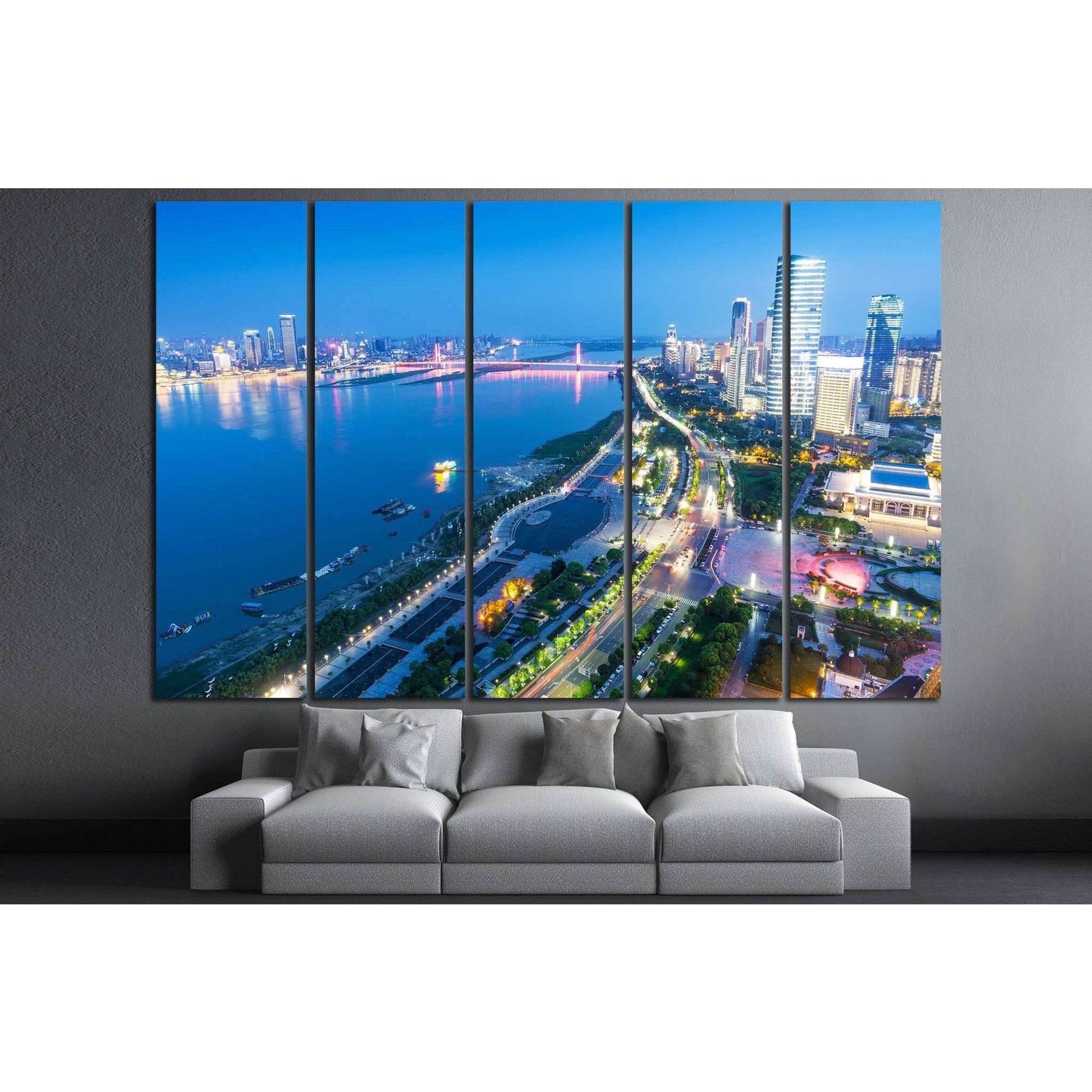 Bird view at Nanchang China №1022 Ready to Hang Canvas Print - Zellart Canvas Prints ALL_Products, s-1022