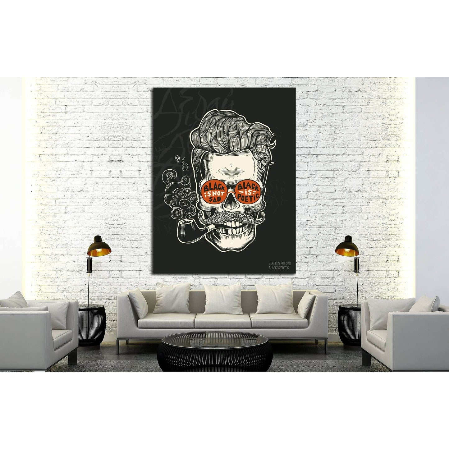 black is not sad №4584 Ready to Hang Canvas Print - Zellart Canvas Prints ALL_Products, s-4584