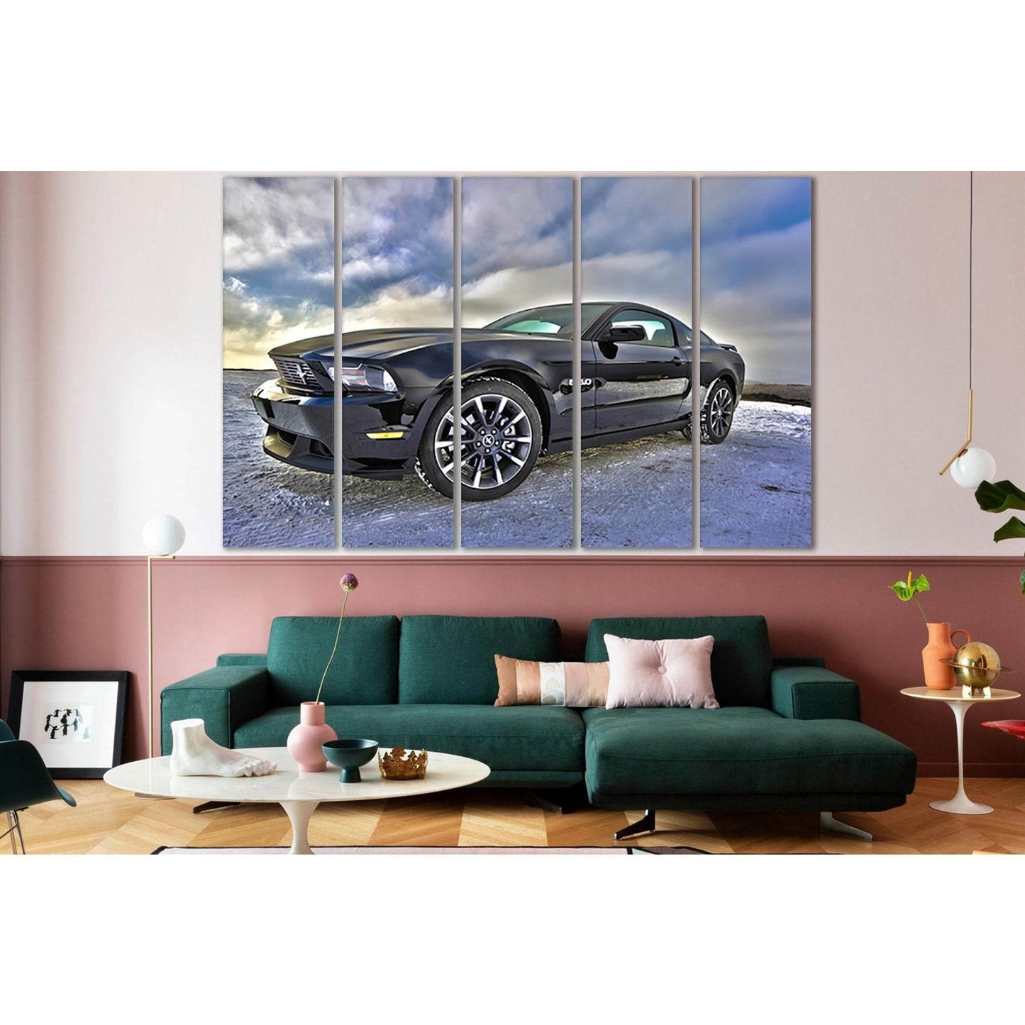 Black Sports Car №SL791 Ready to Hang Canvas Print - Zellart Canvas Prints 0new, ALL_Products, Engine, Engines Wall Art