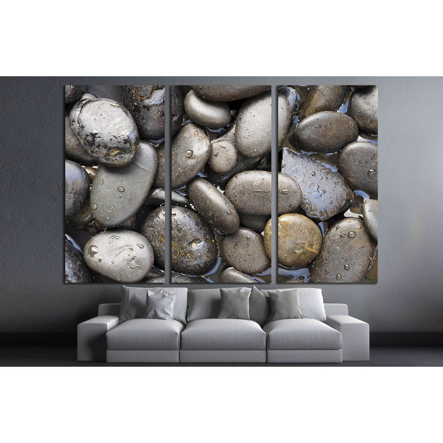 Black Stone Background №3063 Ready to Hang Canvas Print - Zellart Canvas Prints ALL_Products, s-3063