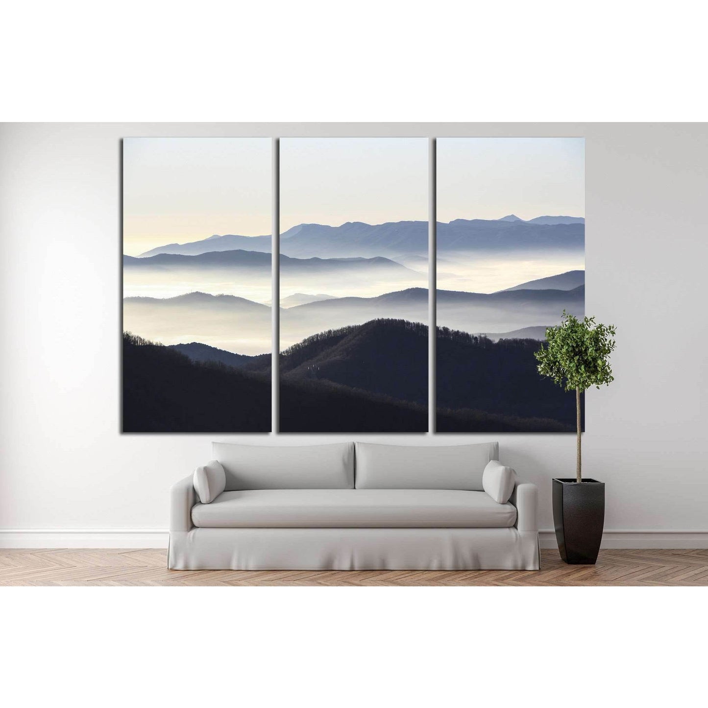 blue mountains №1309 Ready to Hang Canvas Print - Zellart Canvas Prints ALL_Products, s-1309