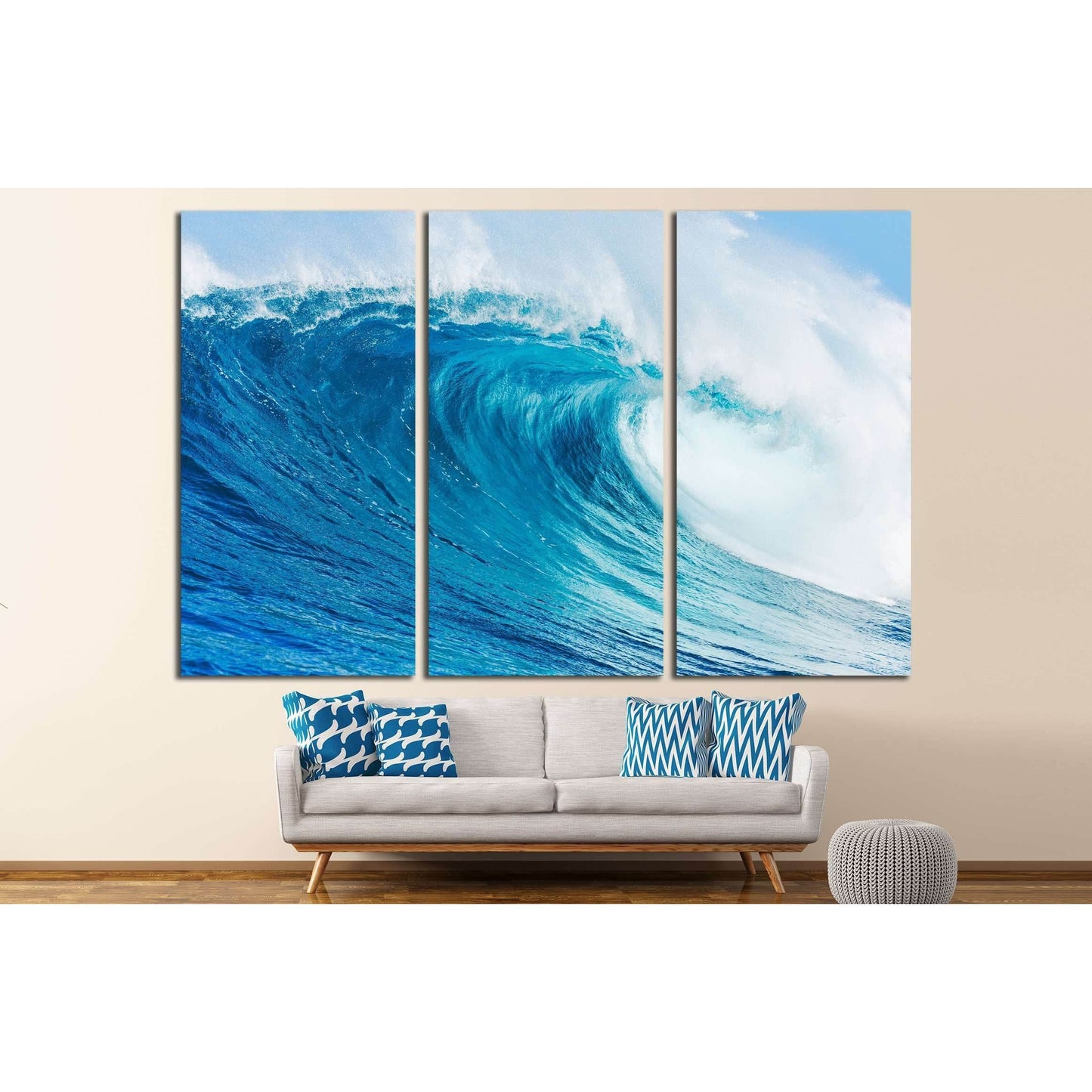 Blue Ocean Wave №2692 Ready to Hang Canvas Print - Zellart Canvas Prints ALL_Products, s-2692