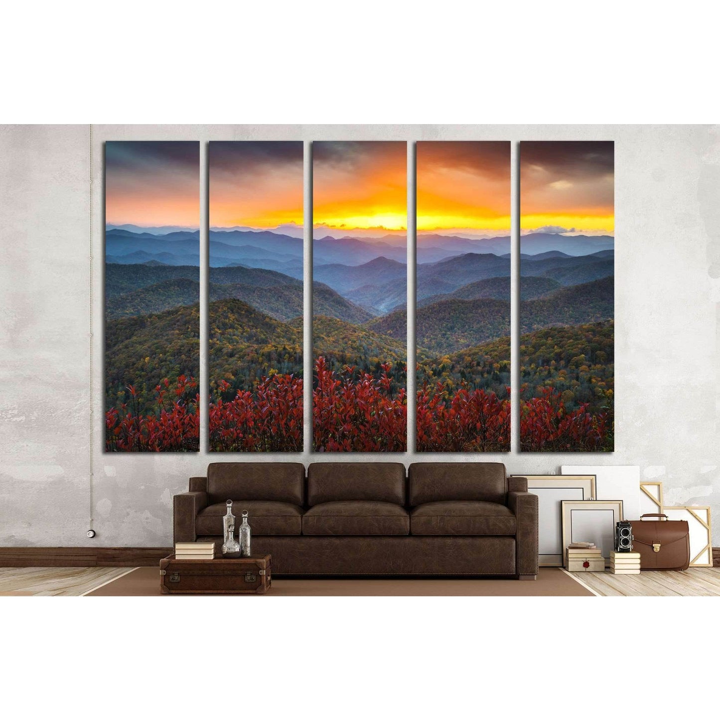 Blue Ridge Parkway Appalachian Mountains Sunset Western NC Scenic Landscape №1963 Ready to Hang Canvas Print - Zellart Canvas Prints ALL_Products, s-1963