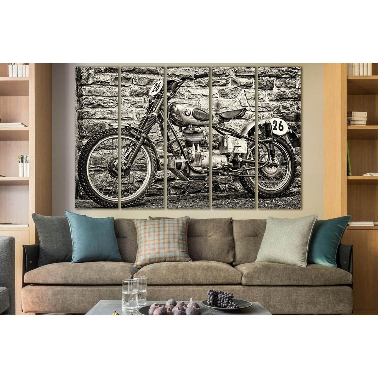 Bmw Motorcycle Black And White №SL829 Ready to Hang Canvas Print - Zellart Canvas Prints 0new, ALL_Products, Black & White Wall Art