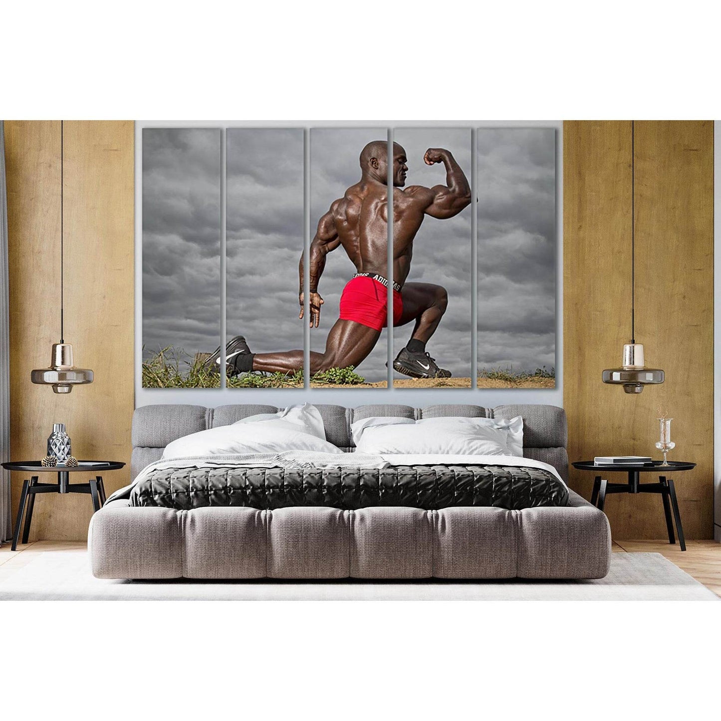 Bodybuilding Nice Posing №SL896 Ready to Hang Canvas Print - Zellart Canvas Prints 0new, ALL_Products, Sports & Motivation