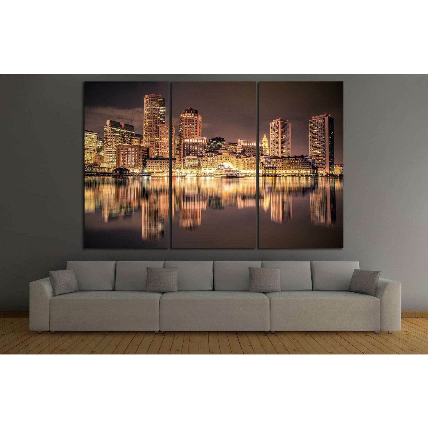 Boston Skyline №126 Ready to Hang Canvas Print - Zellart Canvas Prints ALL_Products, wd-126