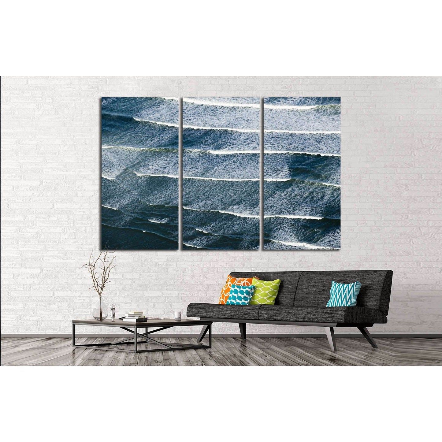 Breaking ocean waves south of Portland, Maine №2543 Ready to Hang Canvas Print - Zellart Canvas Prints ALL_Products, s-2543