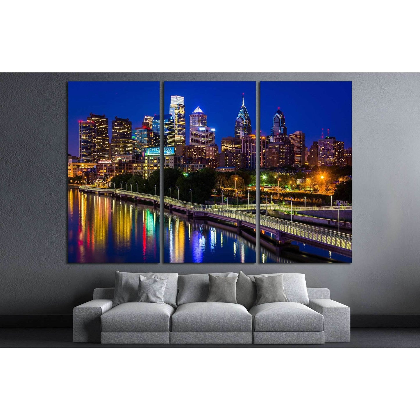 Bridge in Philadelphia, Pennsylvania №898 Ready to Hang Canvas Print - Zellart Canvas Prints ALL_Products, s-898
