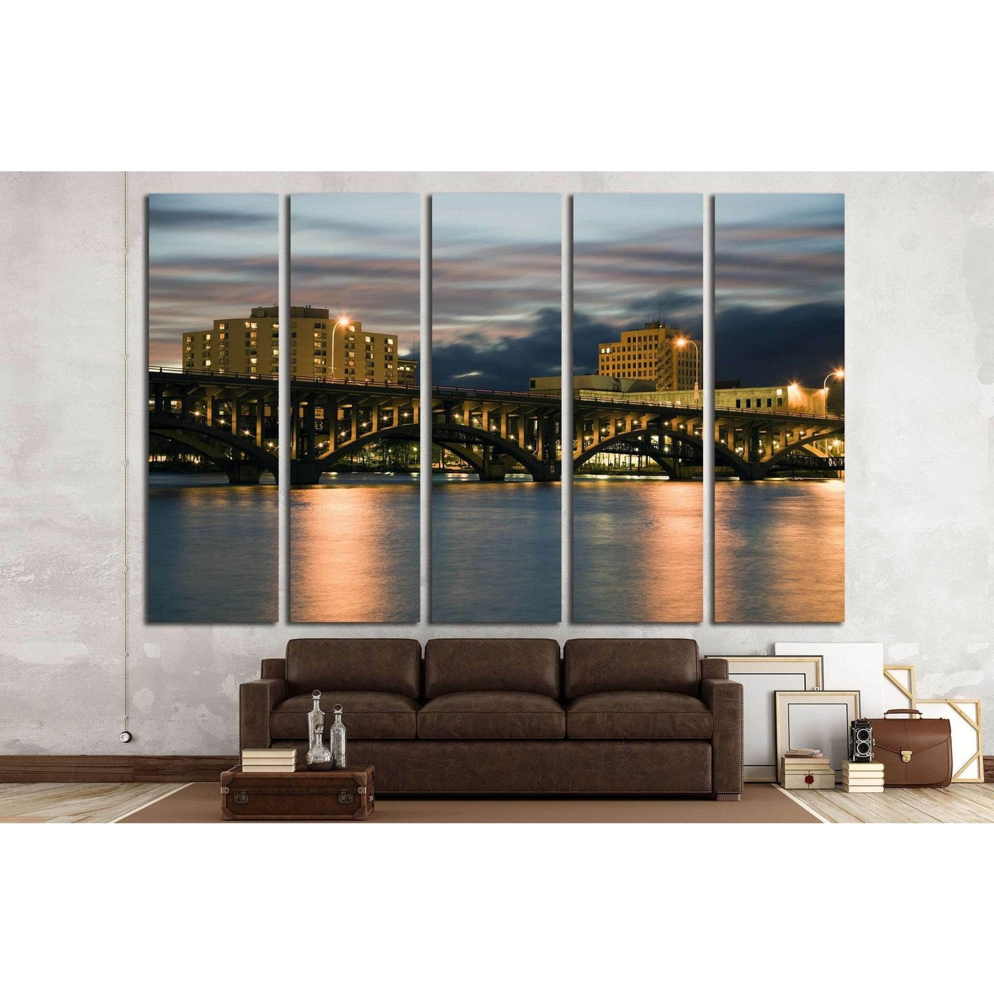 Bridge in Rockford, Illinois, USA №1786 Ready to Hang Canvas Print - Zellart Canvas Prints ALL_Products, s-1786