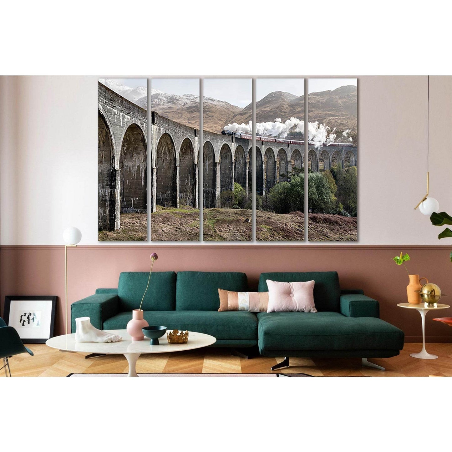 Bridges Glenfinnan Viaduct №SL1106 Ready to Hang Canvas Print - Zellart Canvas Prints 0new, ALL_Products, Bridges Wall Art