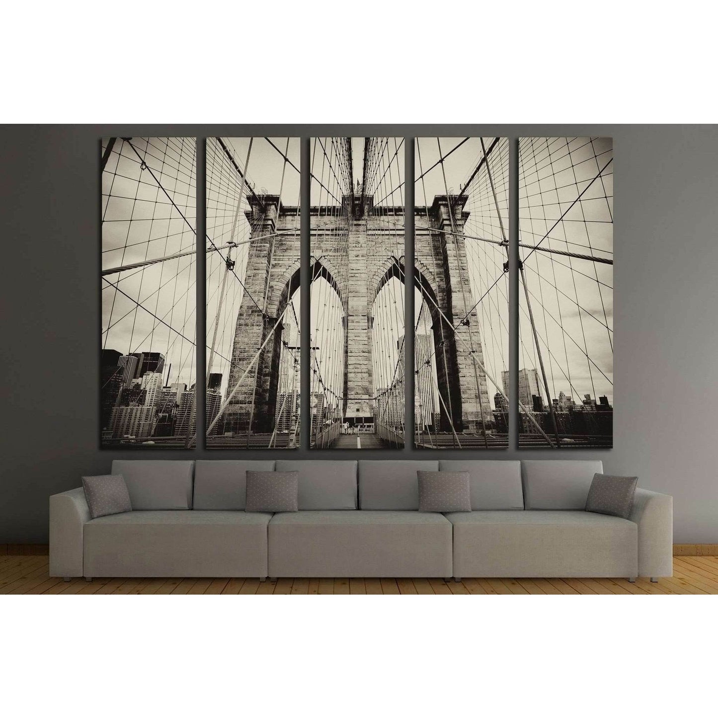 Brooklyn Bridge №563 Ready to Hang Canvas Print - Zellart Canvas Prints 0_NY_ART, ALL_Products, s-563
