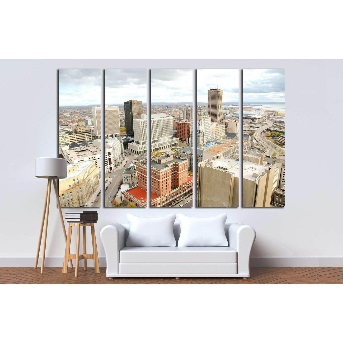 Buffalo skyline from the city hall observation deck №1682 Ready to Hang Canvas Print - Zellart Canvas Prints ALL_Products, s-1682