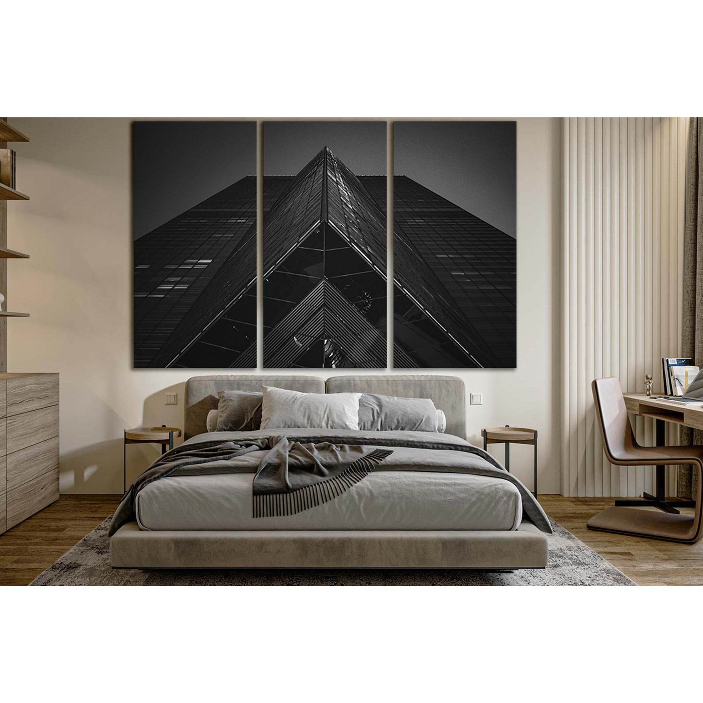 Building Architecture In Black And White №SL1404 Ready to Hang Canvas Print - Zellart Canvas Prints 0new, ALL_Products, Architecture