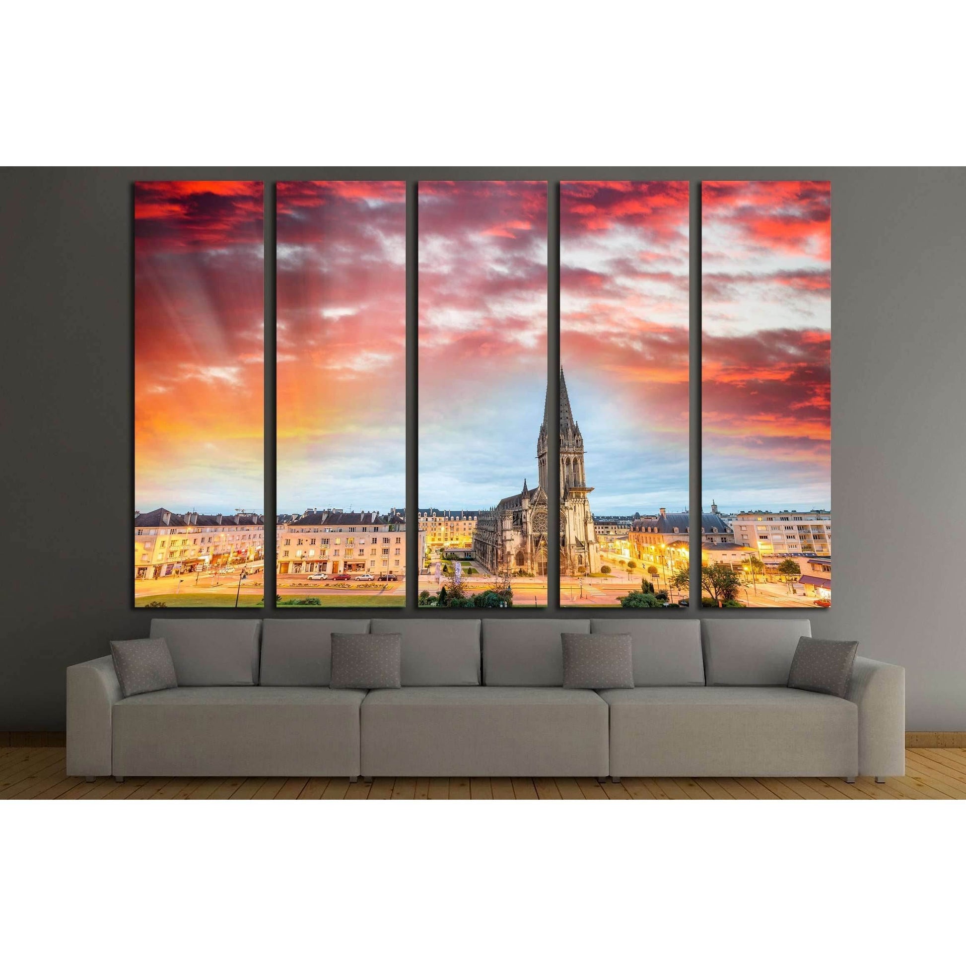Caen wonderful sunset skyline. №3057 Ready to Hang Canvas PrintCanvas art arrives ready to hang, with hanging accessories included and no additional framing required. Every canvas print is hand-crafted, made on-demand at our workshop and expertly stretche