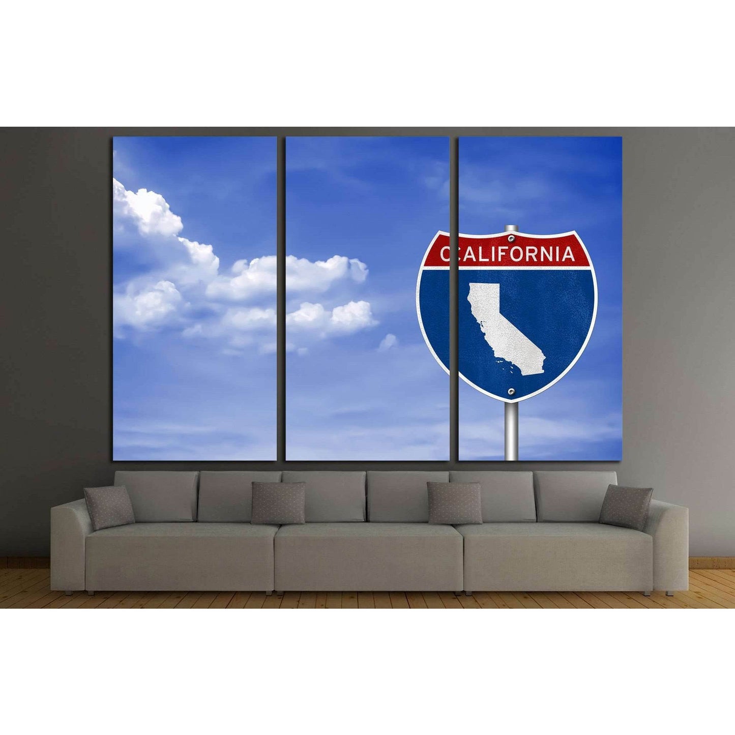 California road sign concept №1949 Ready to Hang Canvas Print - Zellart Canvas Prints ALL_Products, s-1949