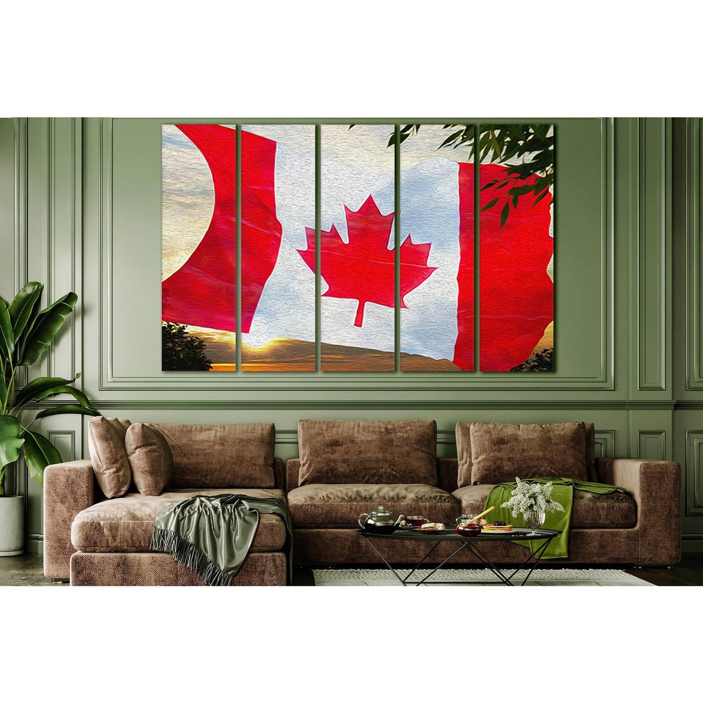 Canadian Flag Oil On Canvas №SL1157 Ready to Hang Canvas Print - Zellart Canvas Prints 0new, ALL_Products, Flags