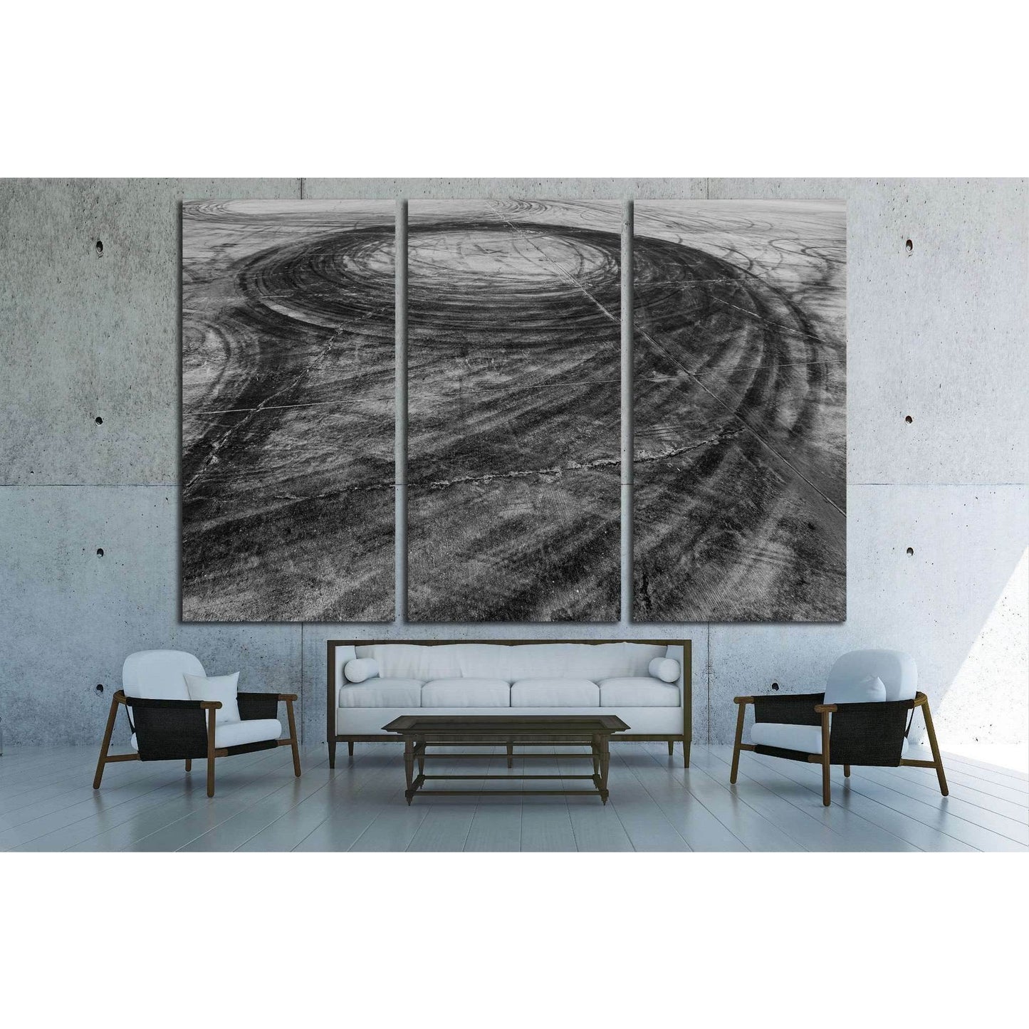 Car drift skid marks №1889 Ready to Hang Canvas Print - Zellart Canvas Prints ALL_Products, s-1889