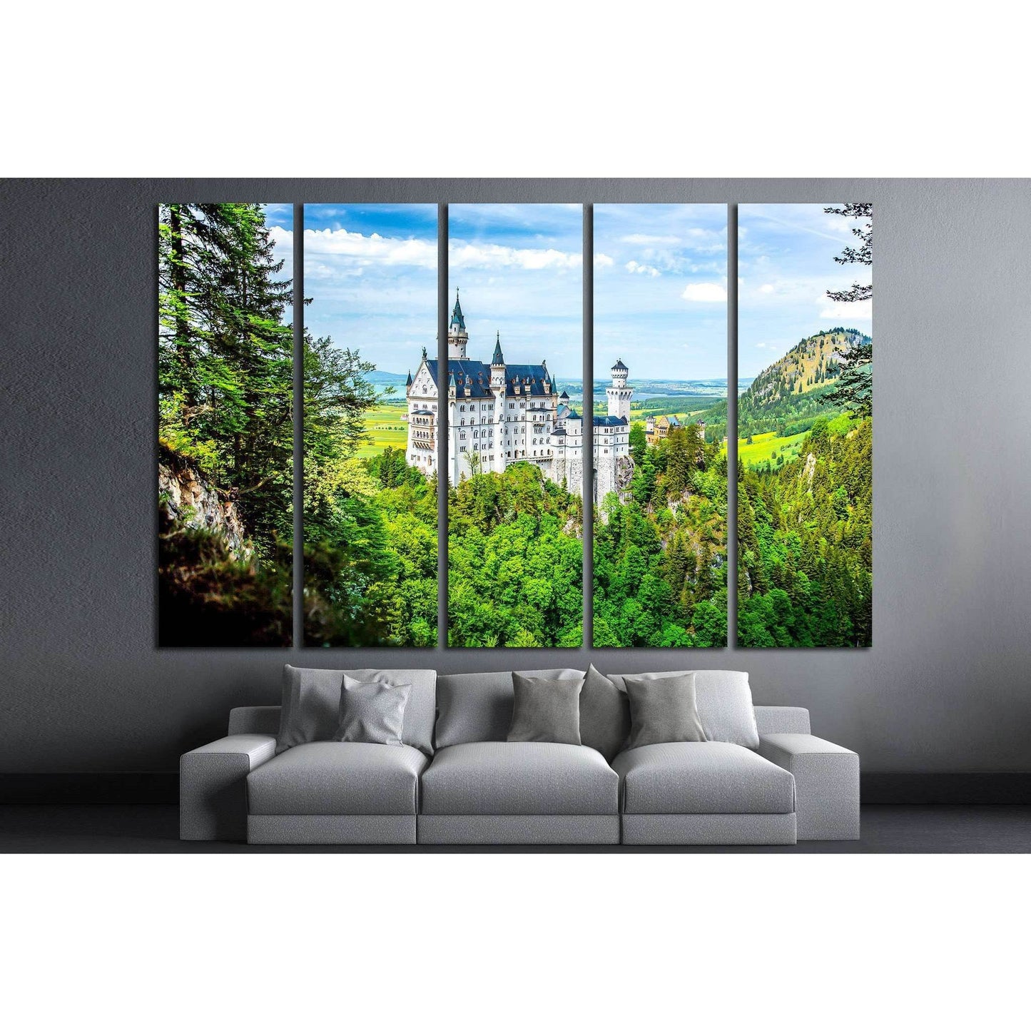 Castle Neuschwanstein №1810 Ready to Hang Canvas Print - Zellart Canvas Prints ALL_Products, s-1810