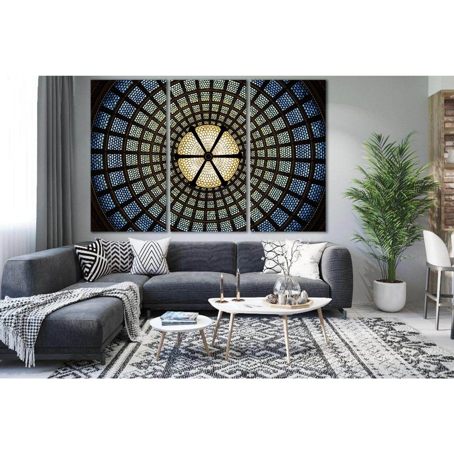 Ceiling Wall Architecture №SL1387 Ready to Hang Canvas Print - Zellart Canvas Prints 0new, ALL_Products, Architecture