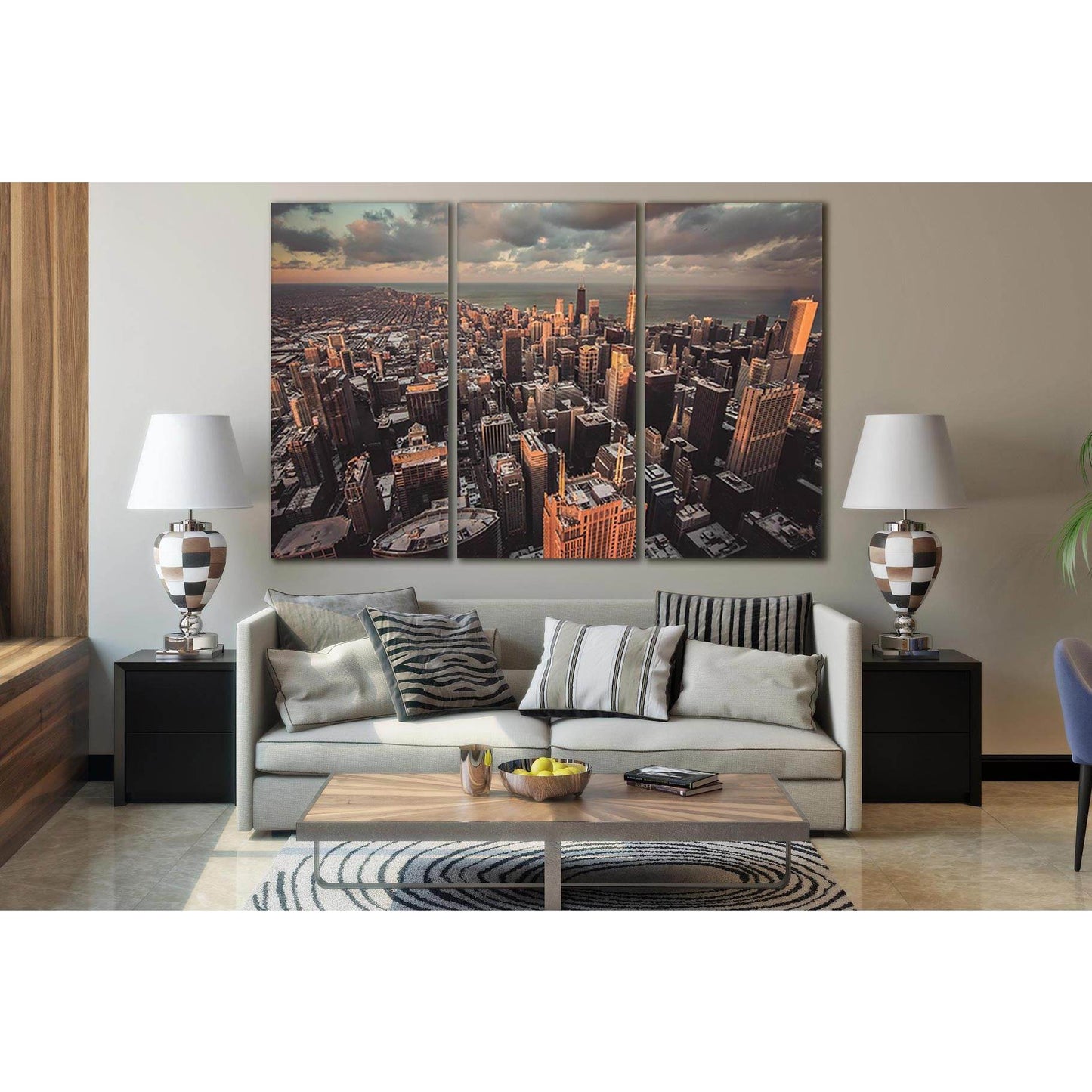 Chicago Cityscapes №SL329 Ready to Hang Canvas Print - Zellart Canvas Prints 0new, ALL_Products, Cityscapes & Skylines