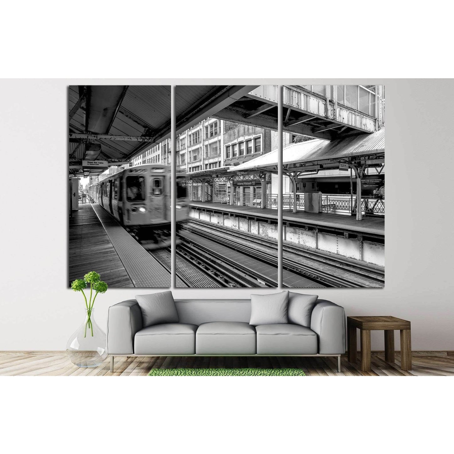 Chicago El Train №990 Ready to Hang Canvas Print - Zellart Canvas Prints ALL_Products, s-990