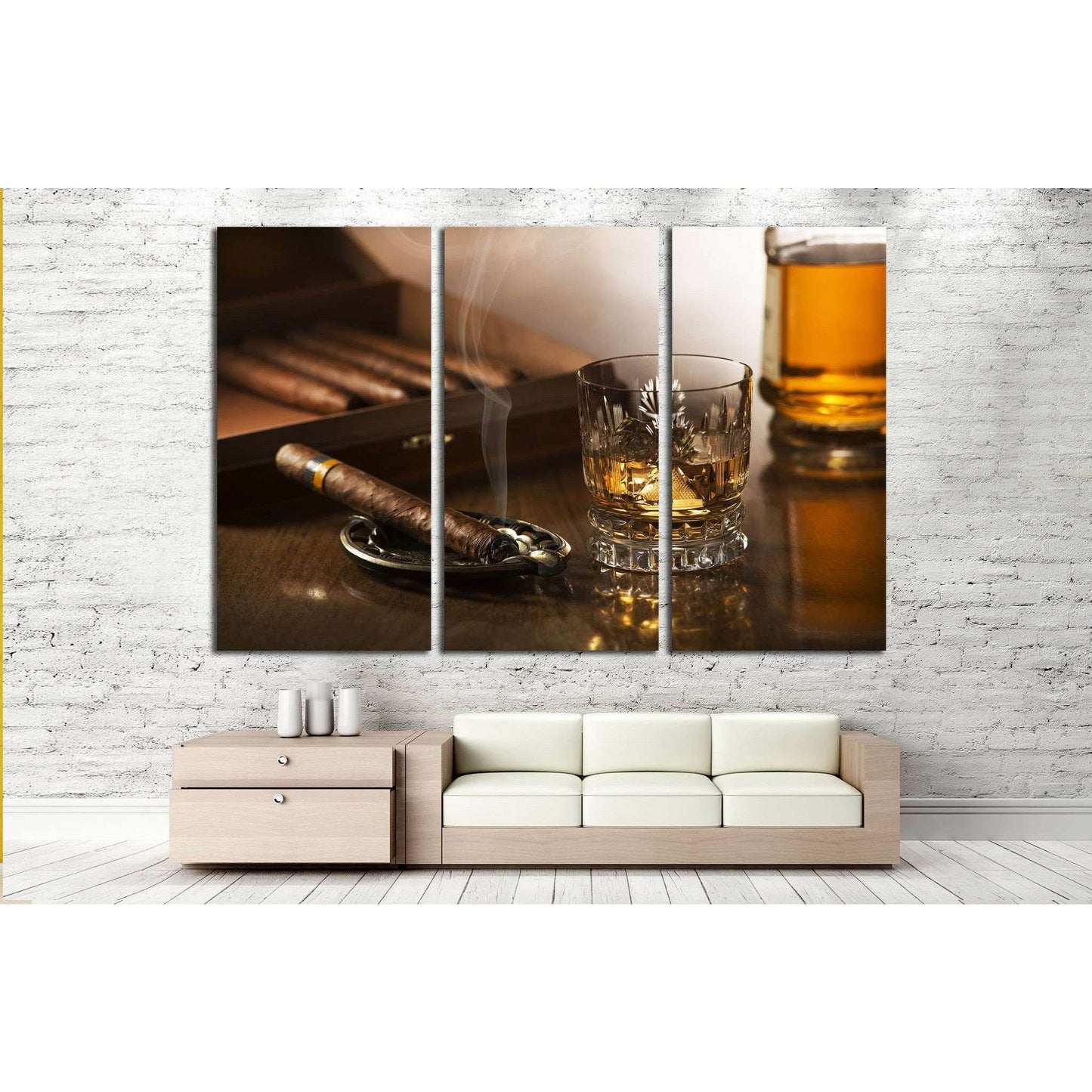 Cigar and Smoke №538 Ready to Hang Canvas Print - Zellart Canvas Prints ALL_Products, s-538