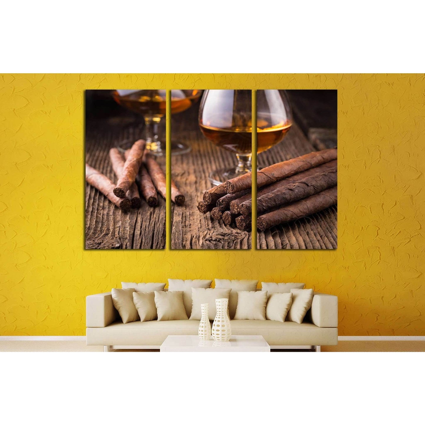 Cigar and Whiskey №531 Ready to Hang Canvas Print - Zellart Canvas Prints ALL_Products, s-531