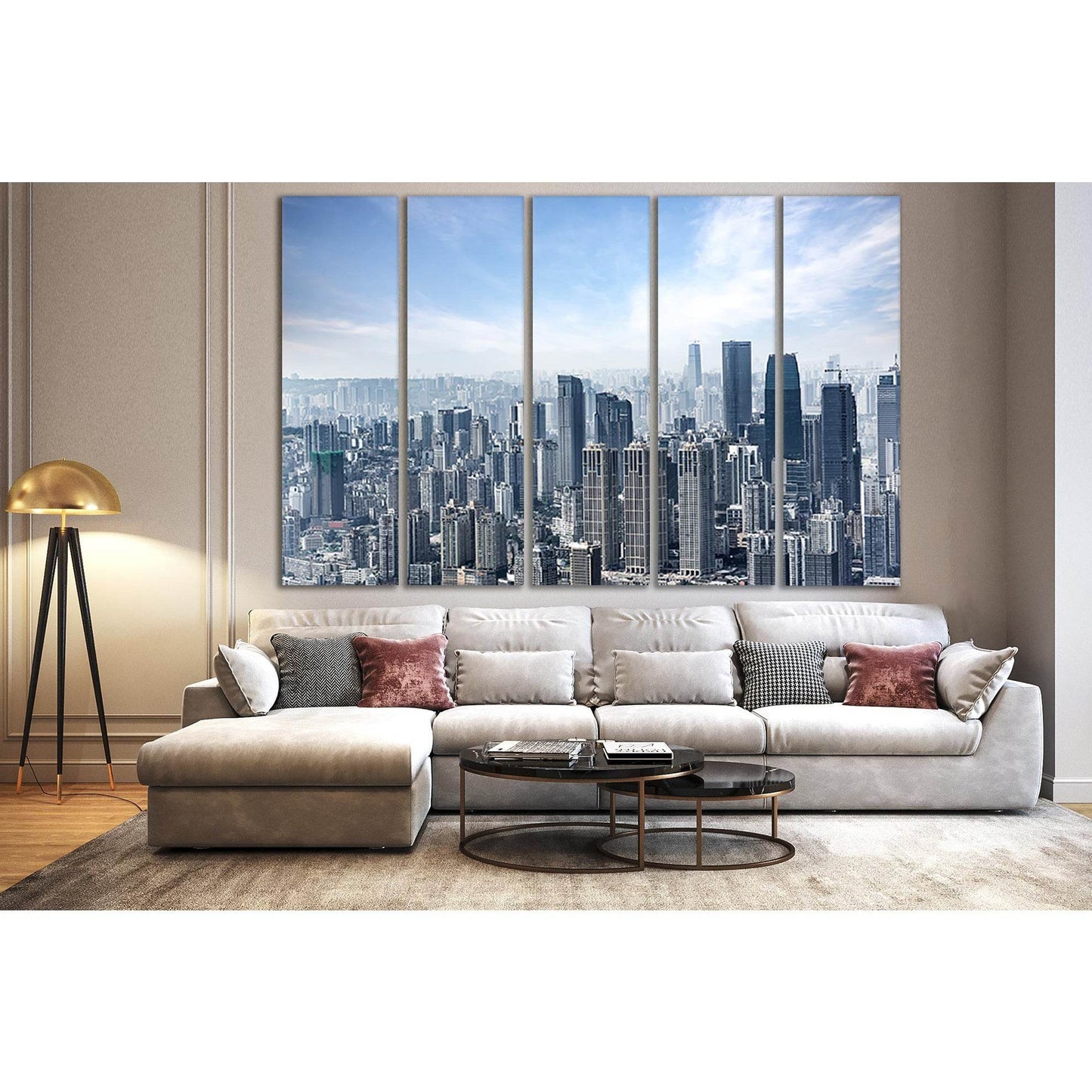 City Buildings Skyline №SL372 Ready to Hang Canvas Print - Zellart Canvas Prints 0new, ALL_Products, Cityscapes & Skylines