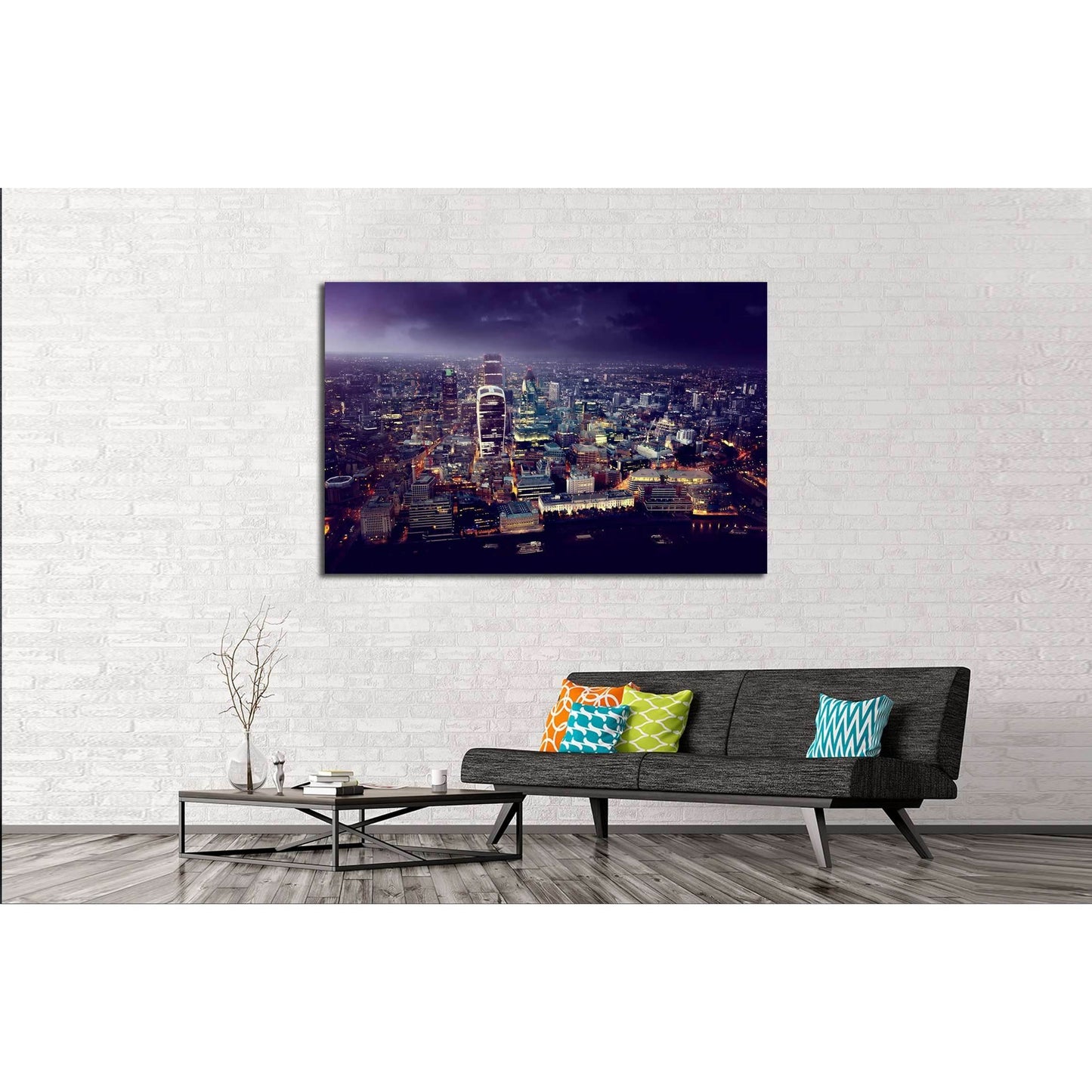 City of London At Sunset №2991 Ready to Hang Canvas Print - Zellart Canvas Prints ALL_Products, s-2991