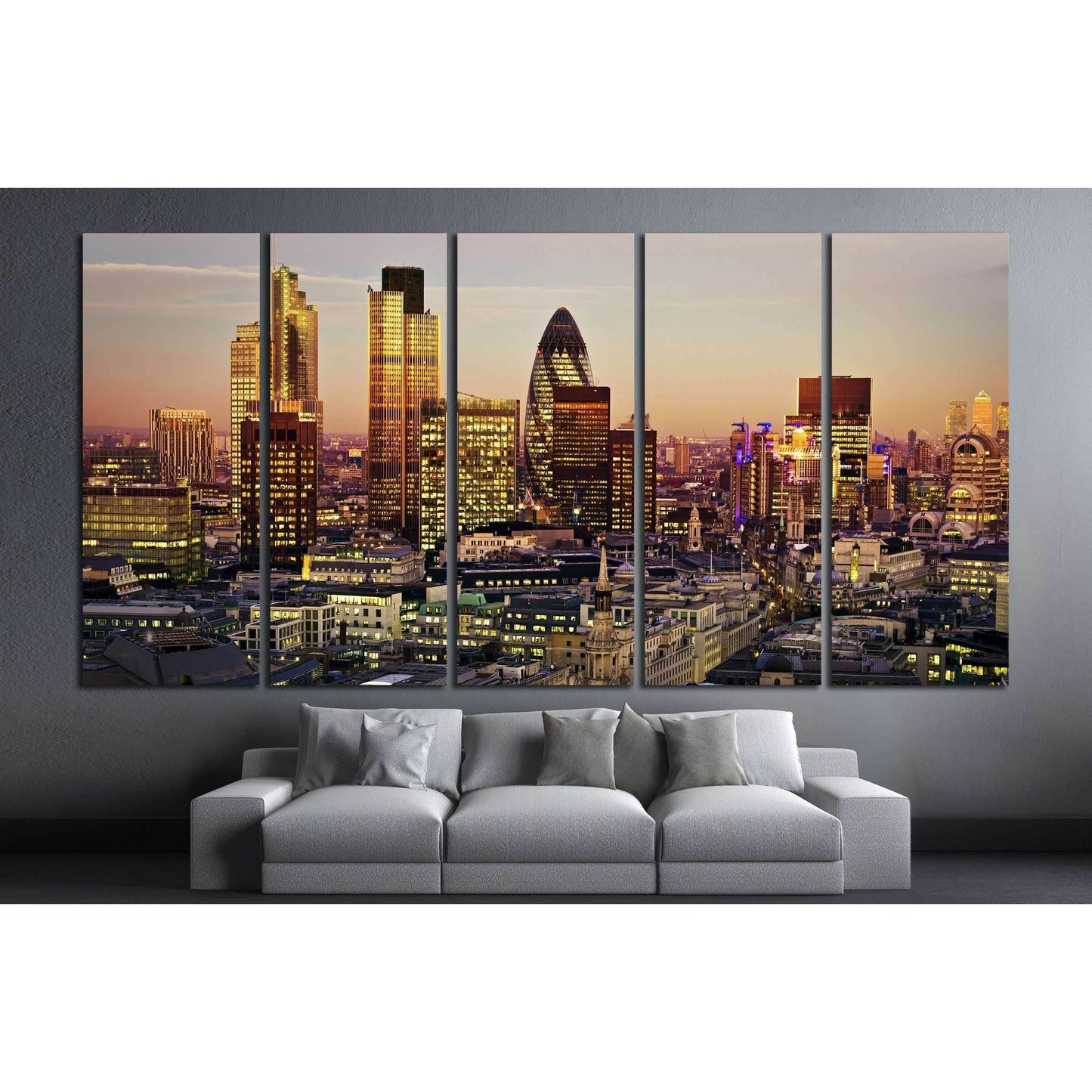 City of London one of the leading centres of global finance №2595 Ready to Hang Canvas Print - Zellart Canvas Prints ALL_Products, s-2595