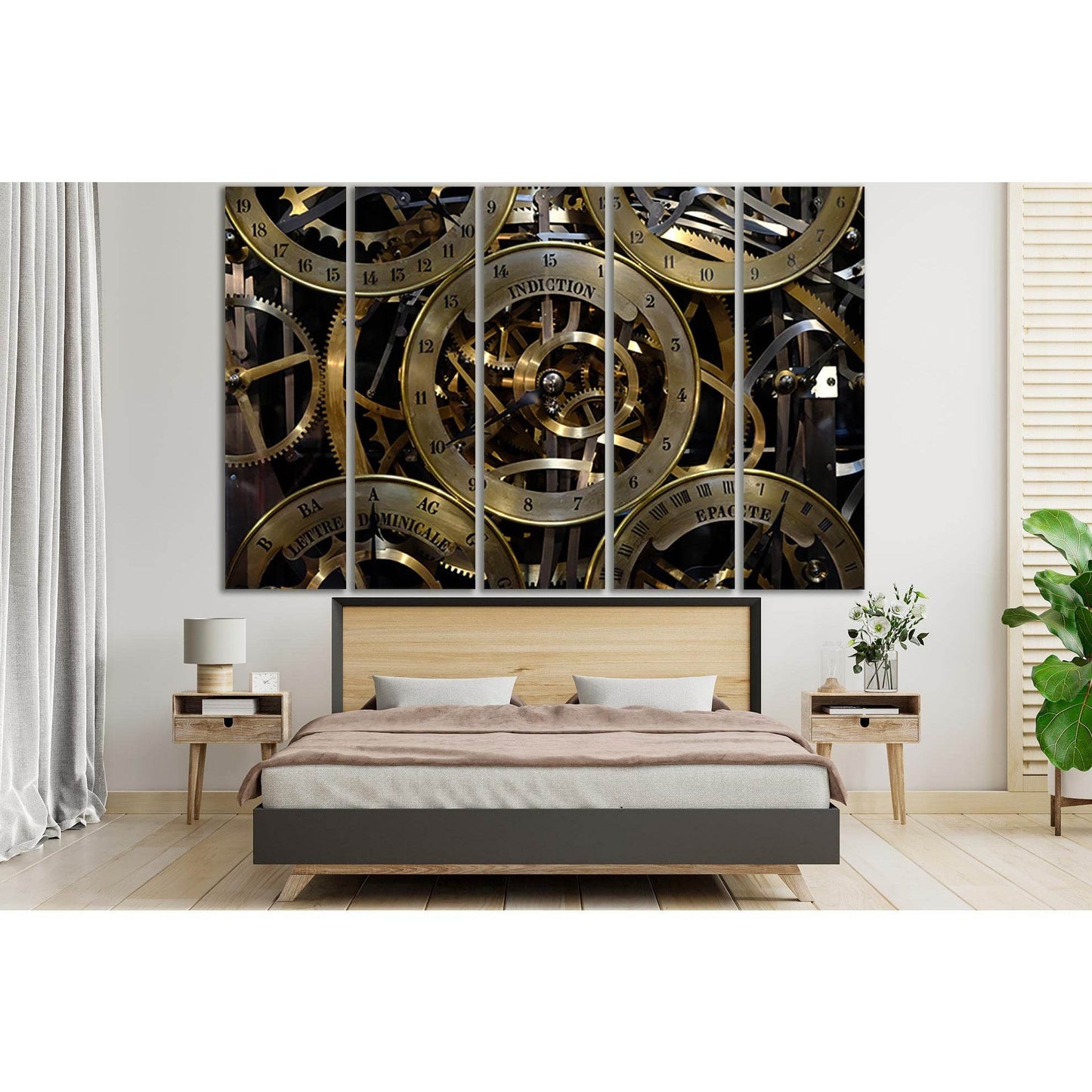 Clock Movement №SL787 Ready to Hang Canvas Print - Zellart Canvas Prints 0new, ALL_Products, Engine, Engines Wall Art