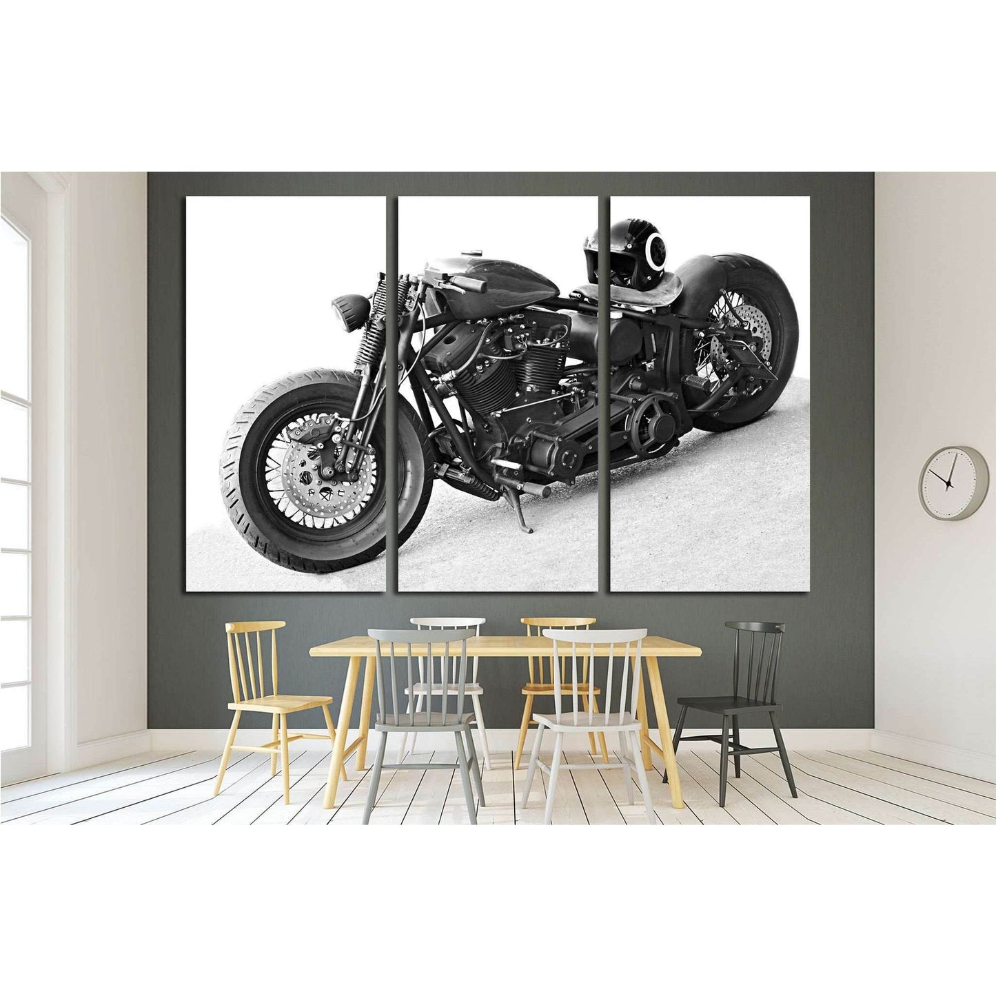 Close up of a high power chopper bike №1896 Ready to Hang Canvas Print - Zellart Canvas Prints ALL_Products, s-1896