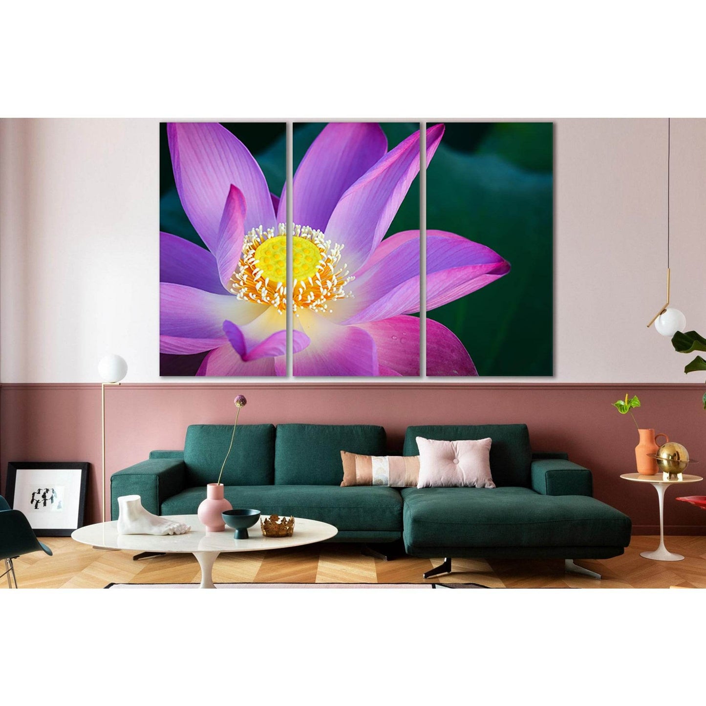 Close Up Of Lotus Flower №SL709 Ready to Hang Canvas Print - Zellart Canvas Prints 0new, ALL_Products, Floral & Botanical Wall Art