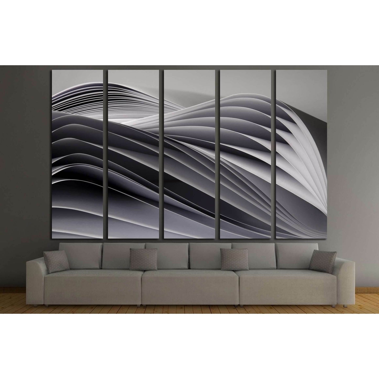 Close up textured abstracted beauty ocean-liked clean empty pages isolated in studio №2531 Ready to Hang Canvas Print - Zellart Canvas Prints ALL_Products, s-2531