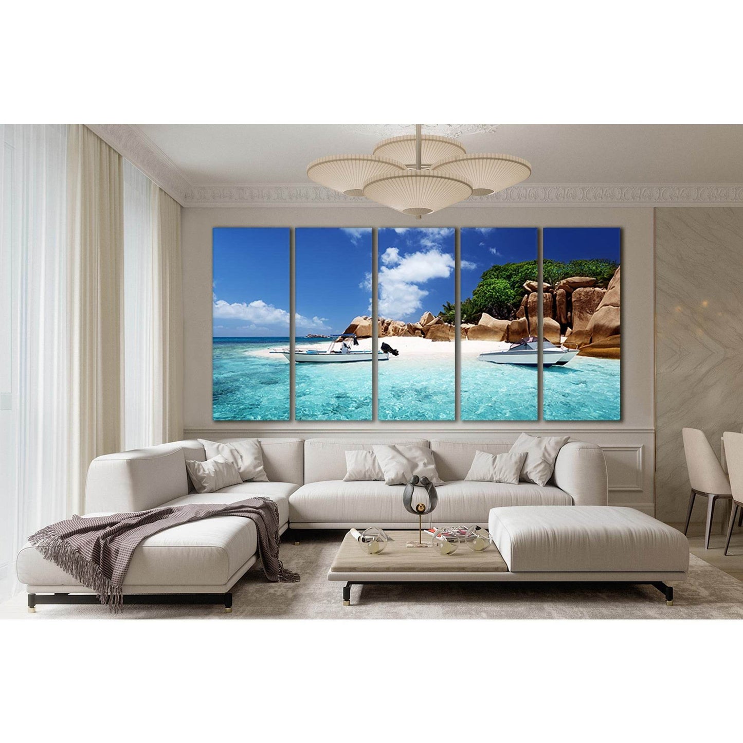 Coco Island Seychelles №SL67 Ready to Hang Canvas Print - Zellart Canvas Prints 0new, ALL_Products, Beach Ocean & Waves