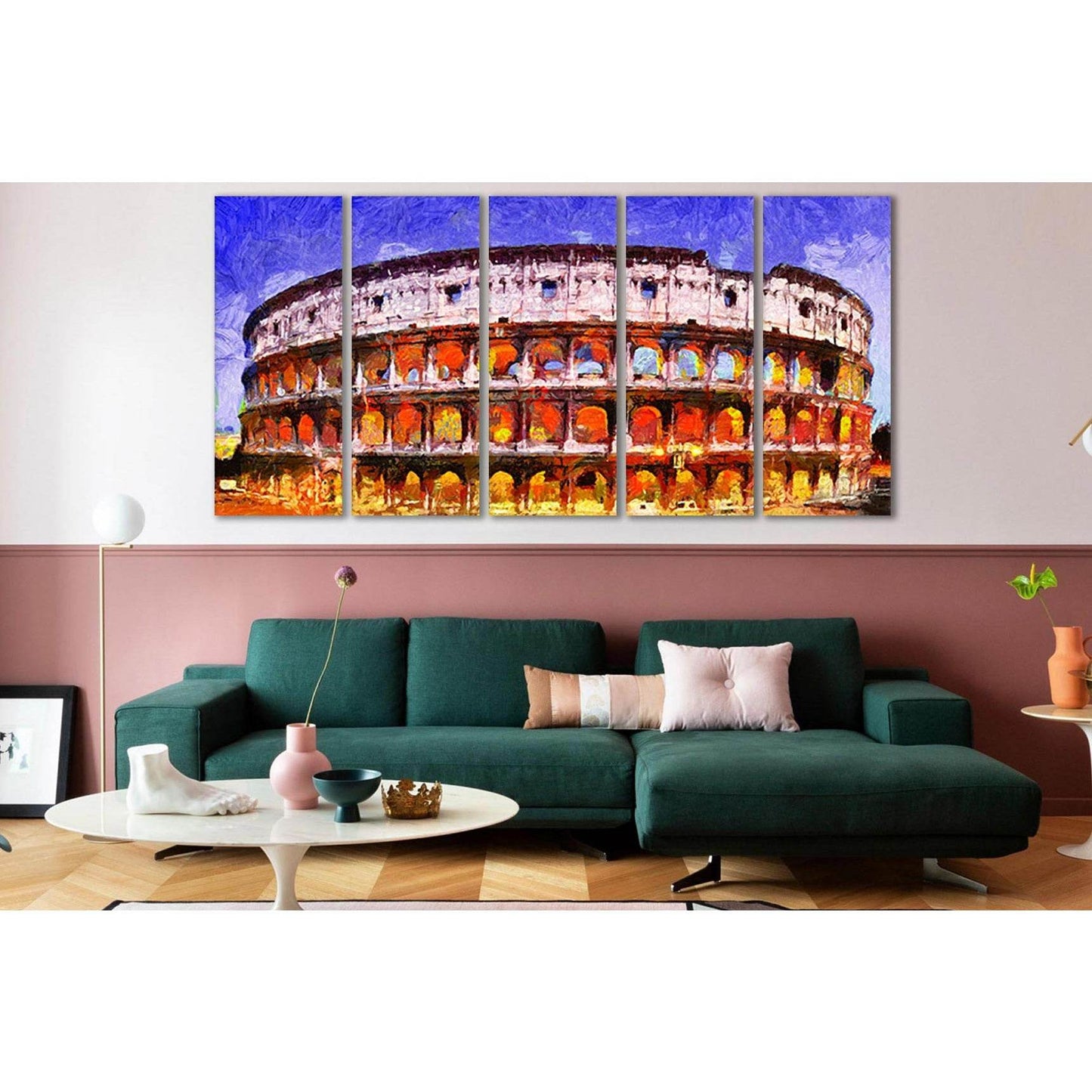 Coliseum In Rome At Night №SL607 Ready to Hang Canvas Print - Zellart Canvas Prints 0new, ALL_Products, Oil Painting Wall Art