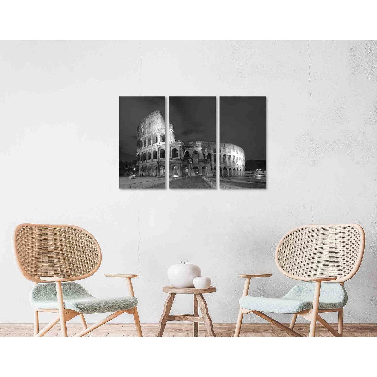 Colloseum at night №D2823 Ready to Hang Canvas Print - Zellart Canvas Prints 0new, ALL_Products, Black & White Wall Art