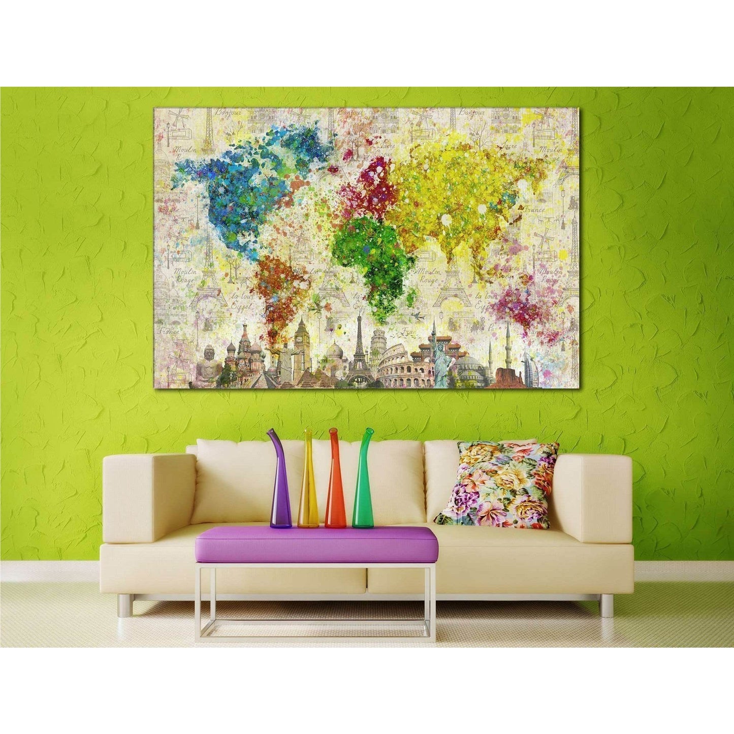 Modern Abstract World Map ArtworkDecorate your walls with a stunning Modern World Map Canvas Art Print from the world's largest art gallery. Choose from thousands of Contemporary Map artworks with various sizing options. Choose your perfect art print to c