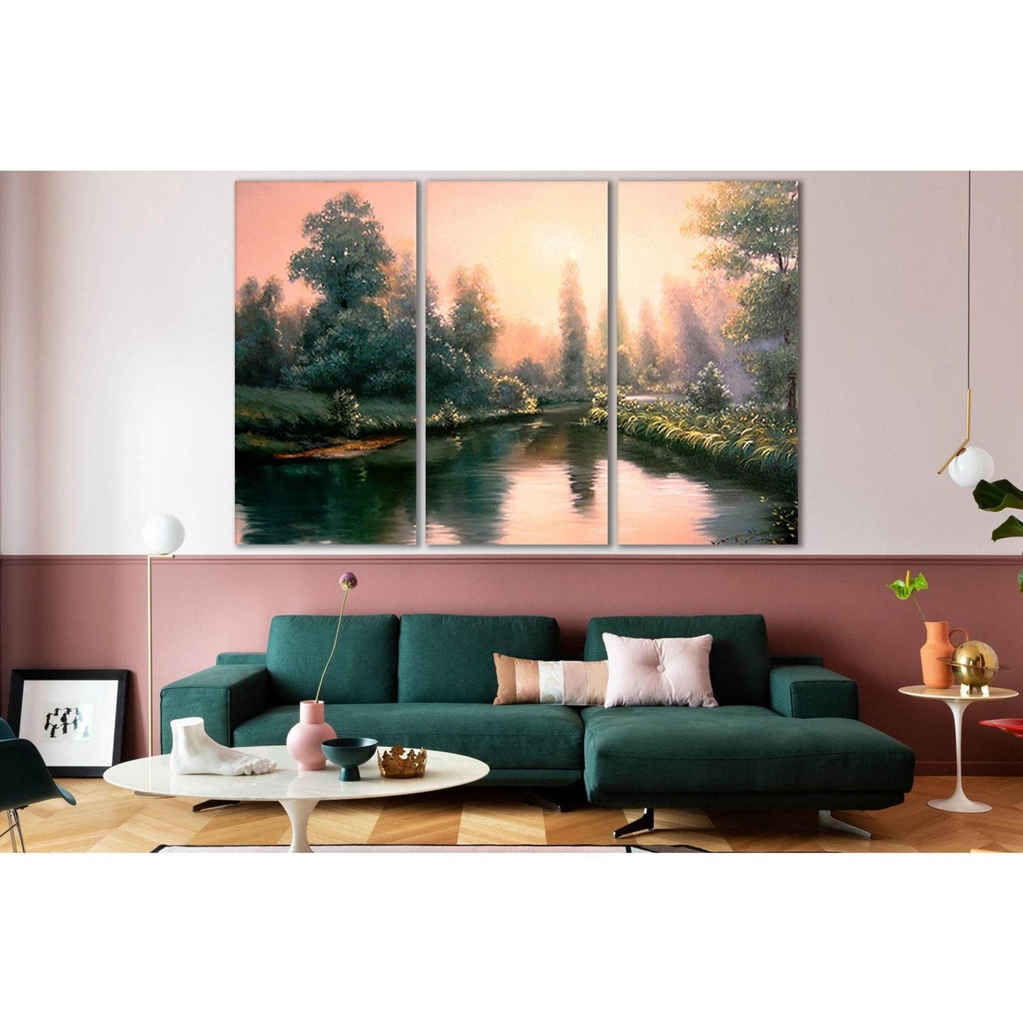 Colorful Summer Forest Beautiful River №SL575 Ready to Hang Canvas Print - Zellart Canvas Prints 0new, ALL_Products, Oil Painting Wall Art
