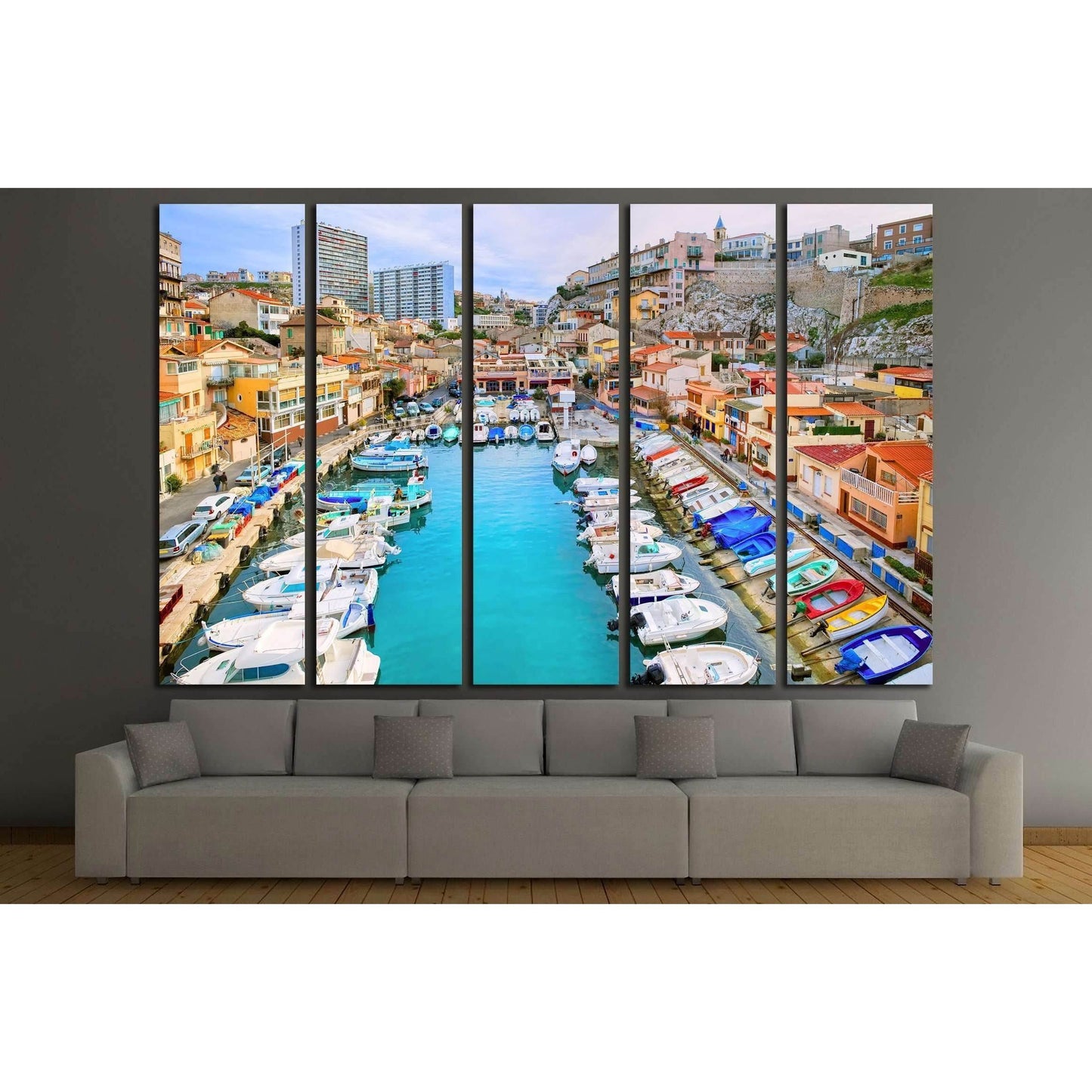 Colorful yacht harbour in old city of Marseilles, France №2598 Ready to Hang Canvas PrintCanvas art arrives ready to hang, with hanging accessories included and no additional framing required. Every canvas print is hand-crafted, made on-demand at our work