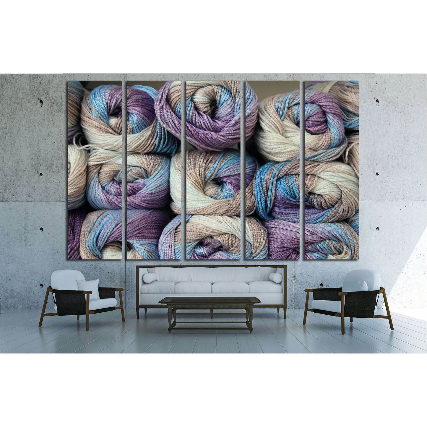 Colorful Yarn №2539 Ready to Hang Canvas Print - Zellart Canvas Prints ALL_Products, s-2539