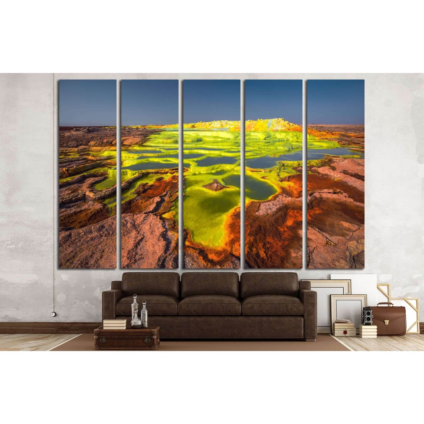 Colourful Dalol volcano in the ethiopian danakil desert №3193 Ready to Hang Canvas Print - Zellart Canvas Prints ALL_Products, s-3193