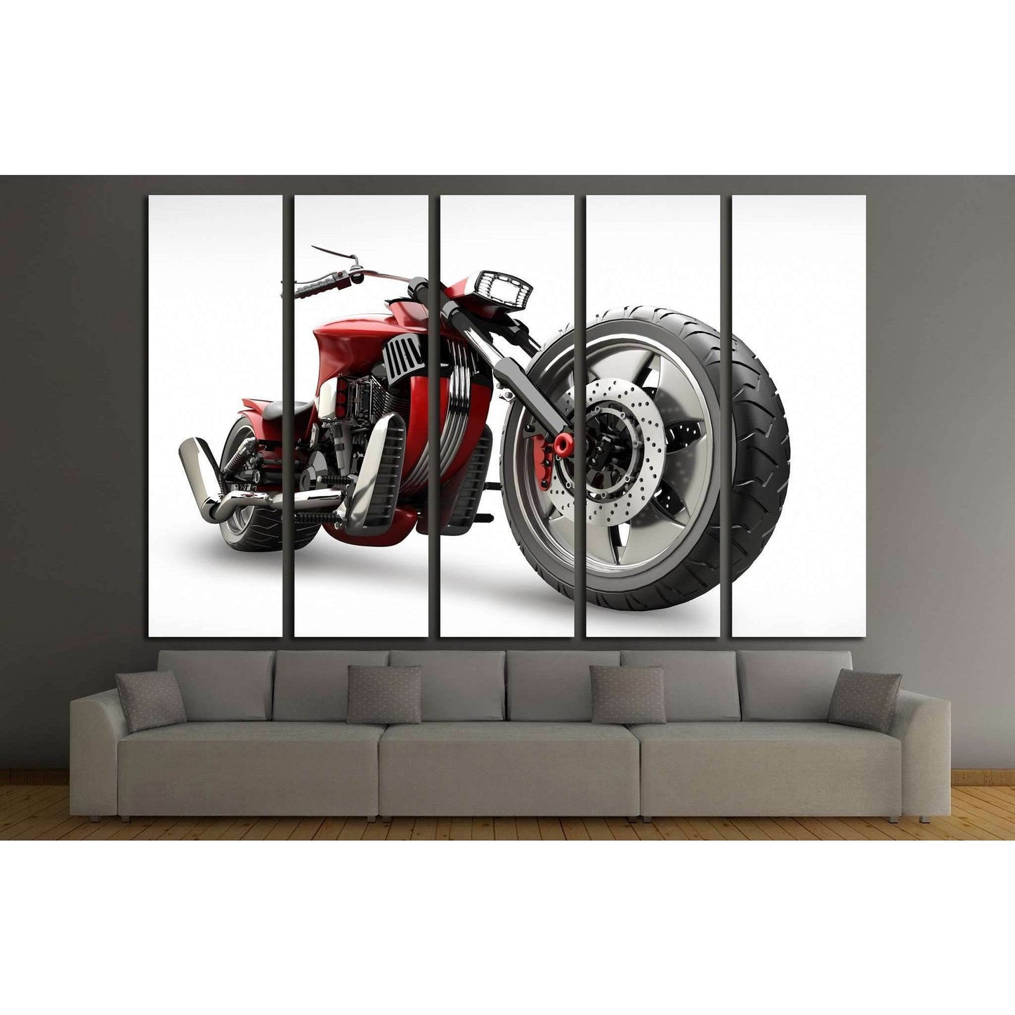 concept motorcycle isolated on white background №1864 Ready to Hang Canvas Print - Zellart Canvas Prints ALL_Products, s-1864