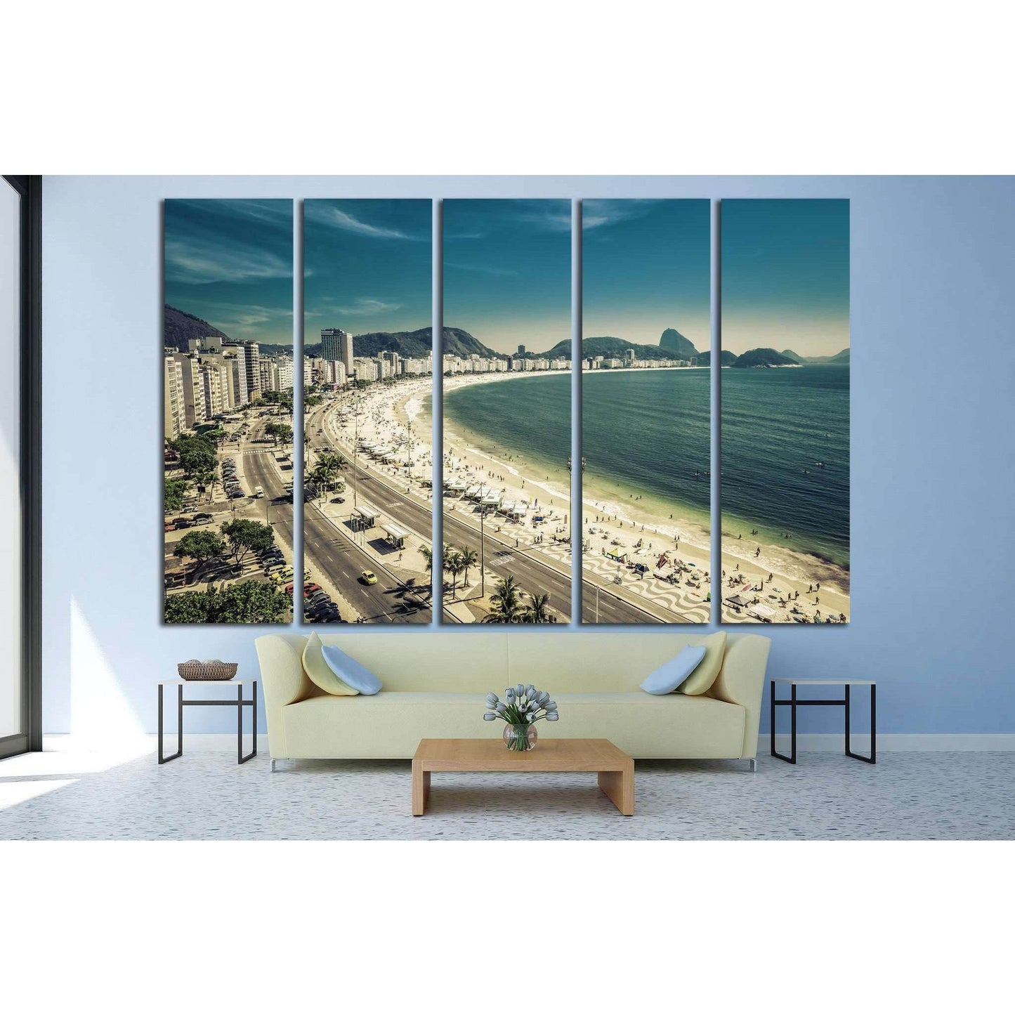Copacabana Beach, Rio de Janeiro, Brazil №1175 Ready to Hang Canvas Print - Zellart Canvas Prints ALL_Products, s-1175