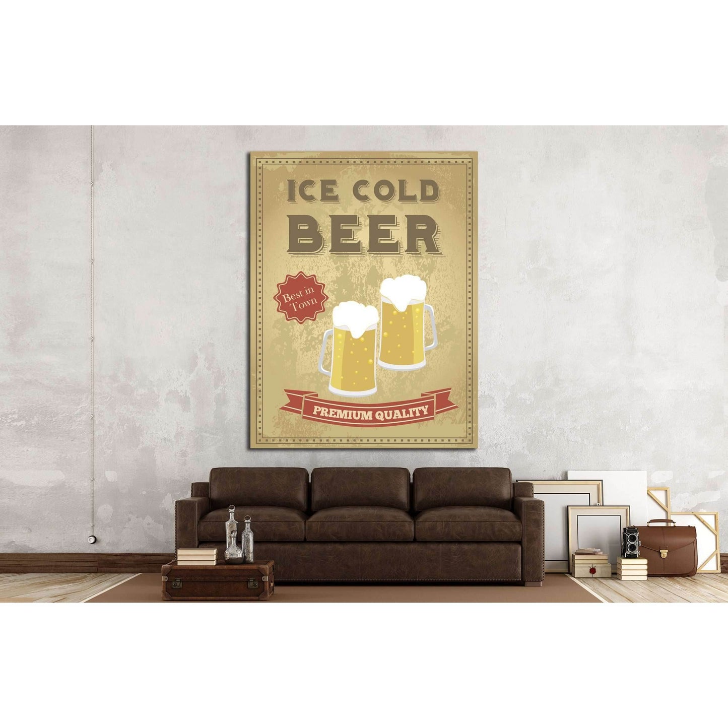 Copy of Art canvas in vintage style №4504 Ready to Hang Canvas Print - Zellart Canvas Prints ALL_Products, s-4504