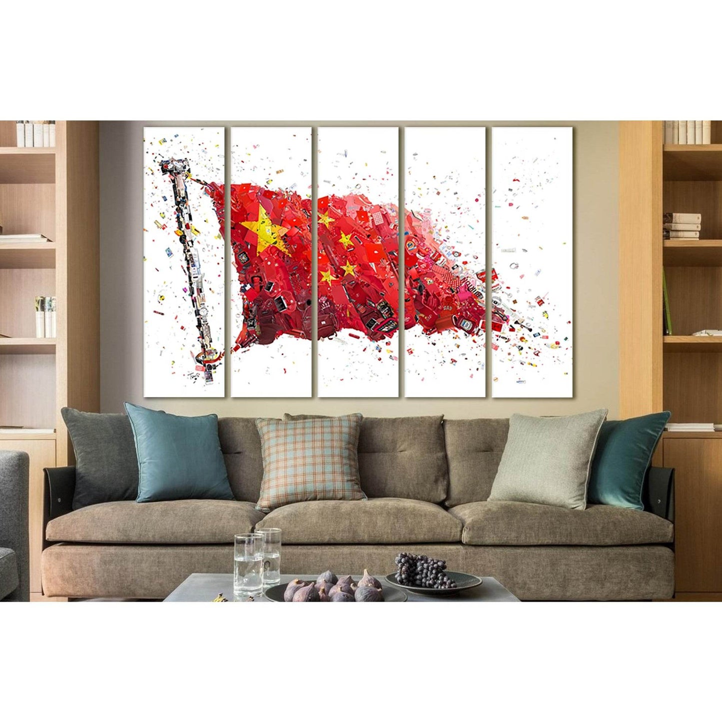 Creative Flag Of China №SL1162 Ready to Hang Canvas Print - Zellart Canvas Prints 0new, ALL_Products, Flags