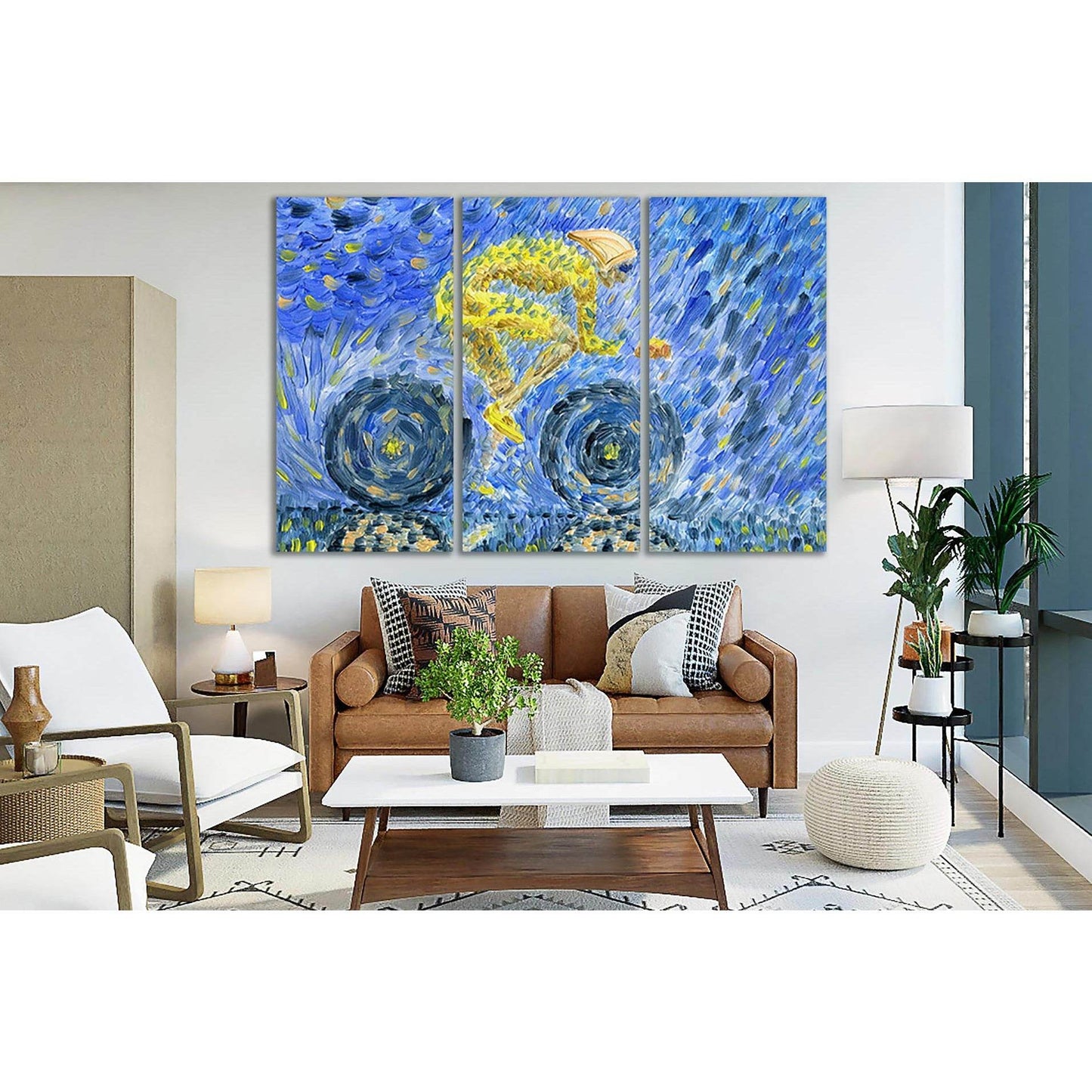 Cyclist Is Driving At High Speed №SL609 Ready to Hang Canvas Print - Zellart Canvas Prints 0new, ALL_Products, Oil Painting Wall Art