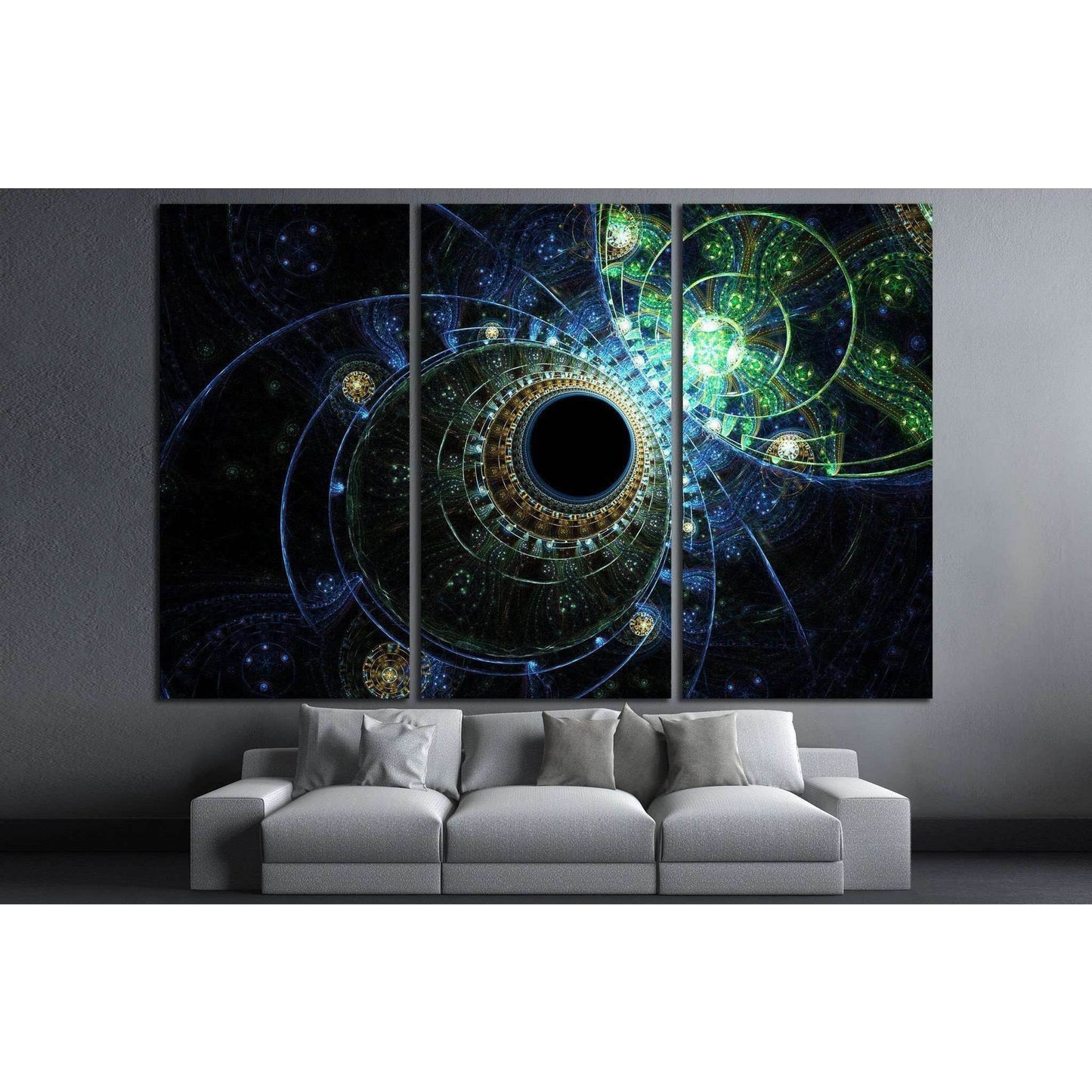 Deep ocean water, fractal abstraction №1416 Ready to Hang Canvas Print - Zellart Canvas Prints ALL_Products, s-1416